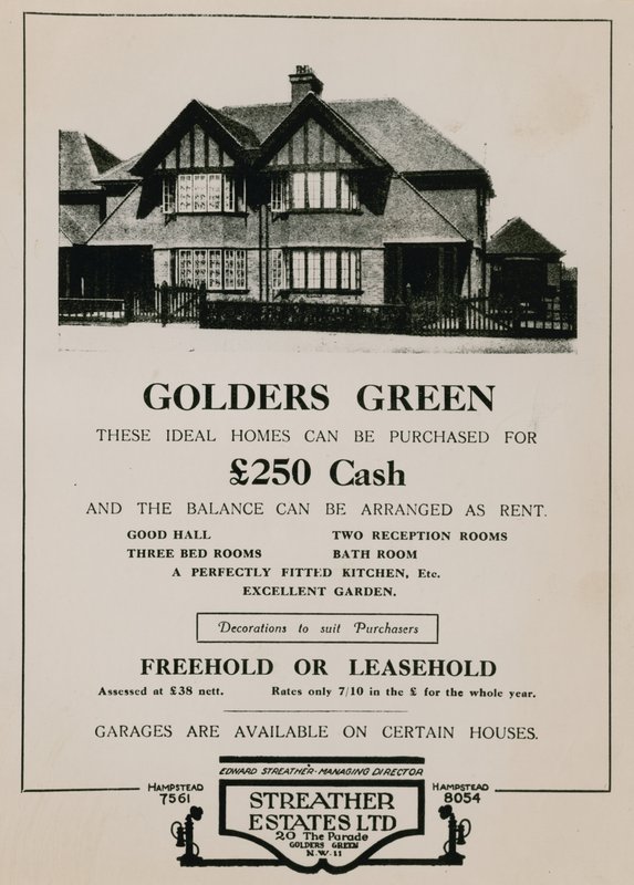 Golders Green-i ház vásárlásának hirdetése alkotó: English School