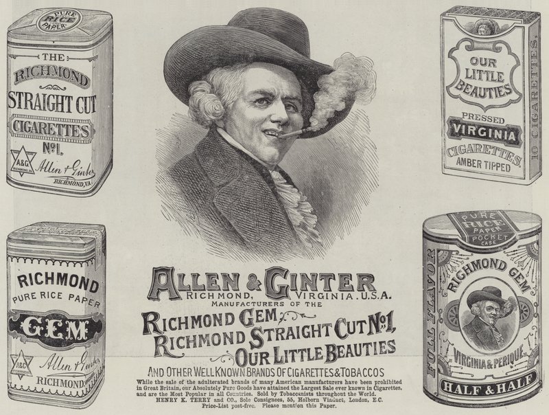 Reklám, Allen és Ginter (metszet) alkotó: English School
