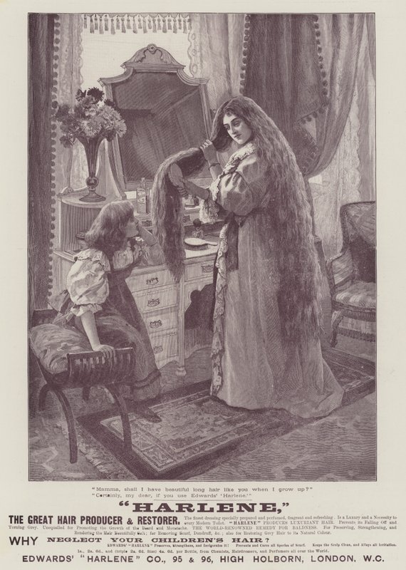 Reklám, Harlene (metszet) alkotó: English School