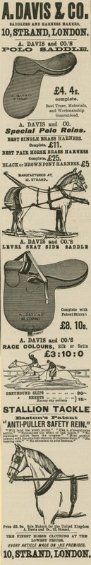 A Davis & Co nyerges- és hámkészítők hirdetése alkotó: English School