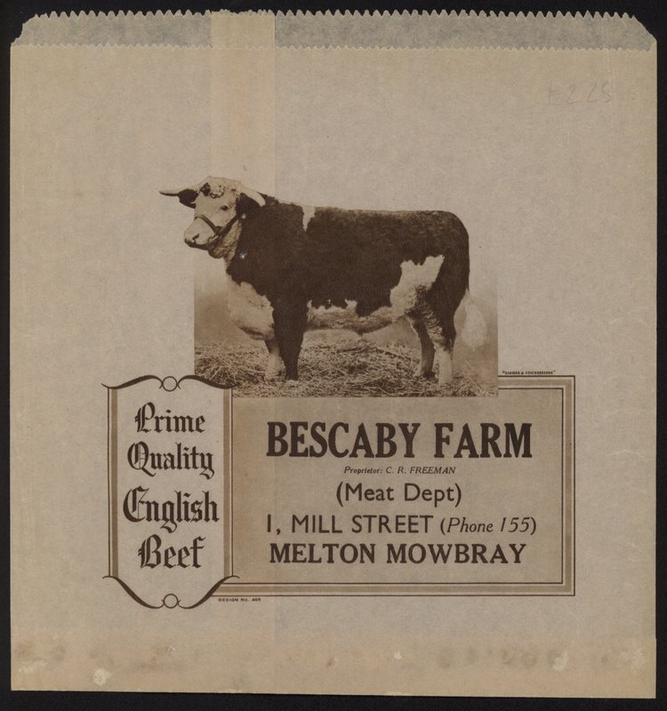A Bescaby Farm marhahús reklámja alkotó: English School