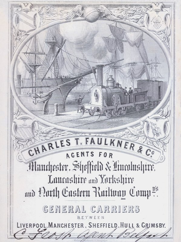 Charles T Faulkner and Company, vasúti társaságok ügynökei (litho) hirdetése alkotó: English School