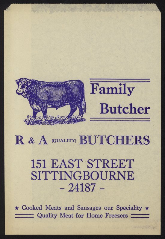 Az R & A Butchers reklámja alkotó: English School