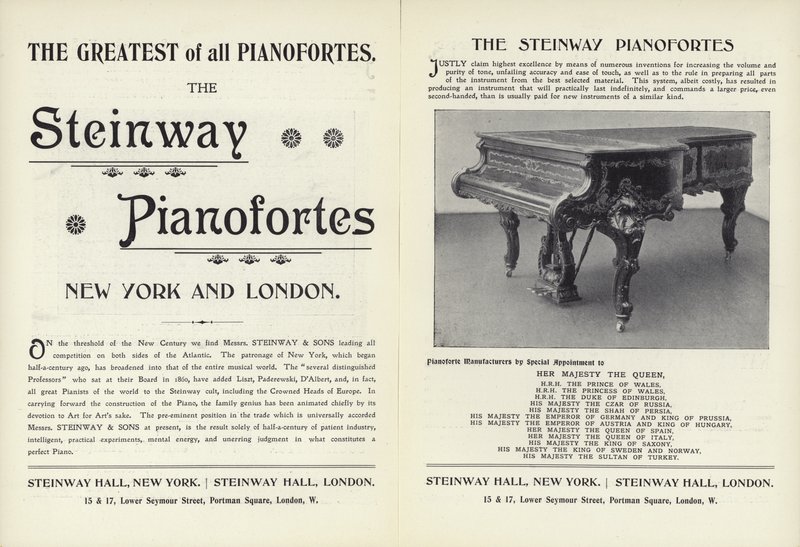 Steinway zongorák hirdetése alkotó: English School