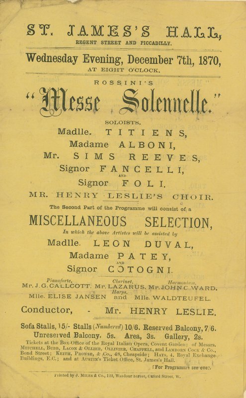 A Rossinis Messe Solennelle című produkció reklámja alkotó: English School