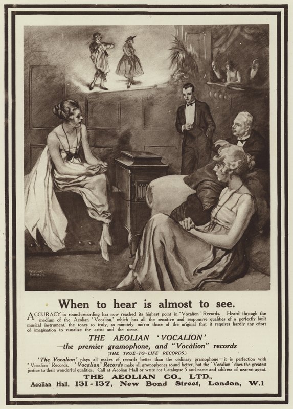 Az Aeolian Vocalion gramofon reklámja alkotó: English School