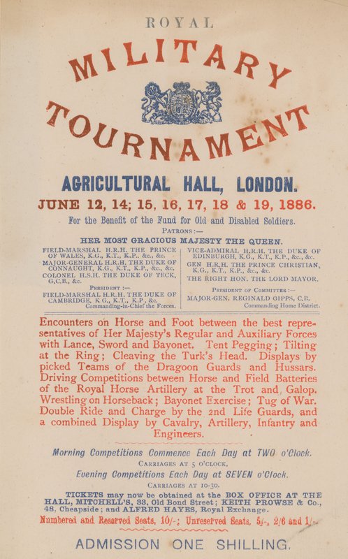 A Royal Military Tournament reklámja alkotó: English School
