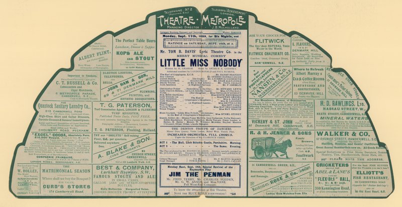 Reklámszórólap a Theatre Metropole számára, Peckham, London alkotó: English School