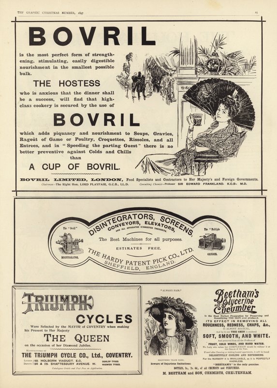 A The Graphic Christmas Number 1897-ből terjedő reklámok alkotó: English School