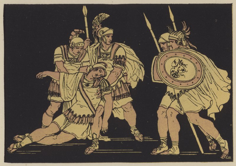 Aeneas és Lausus teste (színes litó) alkotó: English School