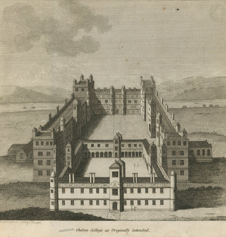 A Chelsea College légi felvétele alkotó: English School