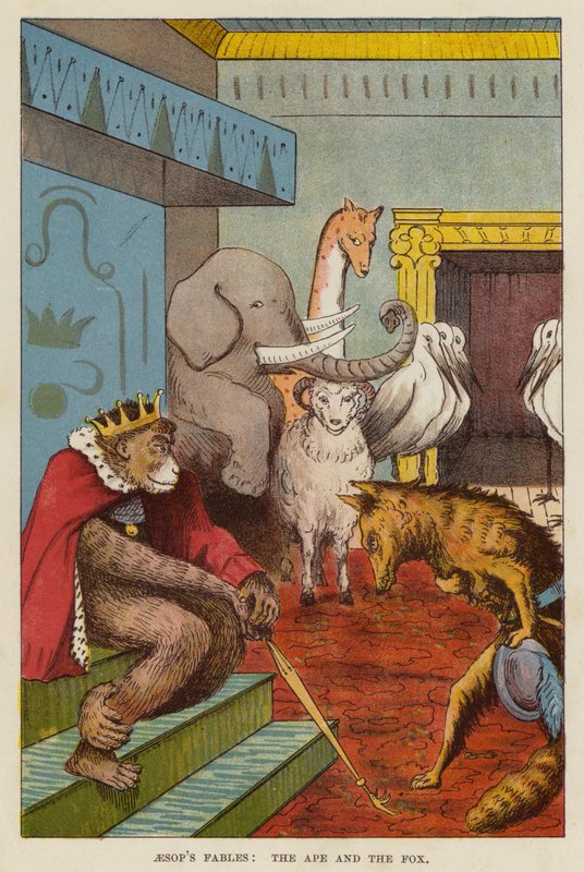 Aesopus meséi: A majom és a róka (chromolitho) alkotó: English School