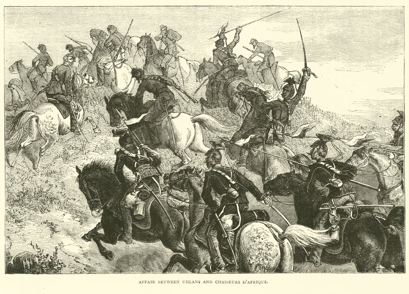 Affér Uhlans és Chasseurs dAfrique között, 1870. augusztus alkotó: English School