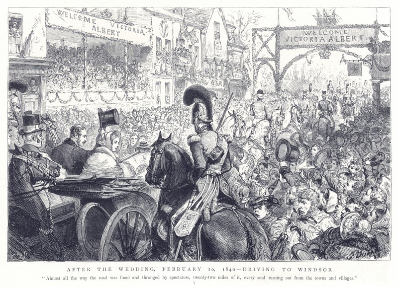 Az esküvő után, 1840. február 10., vezetés Windsorba alkotó: English School