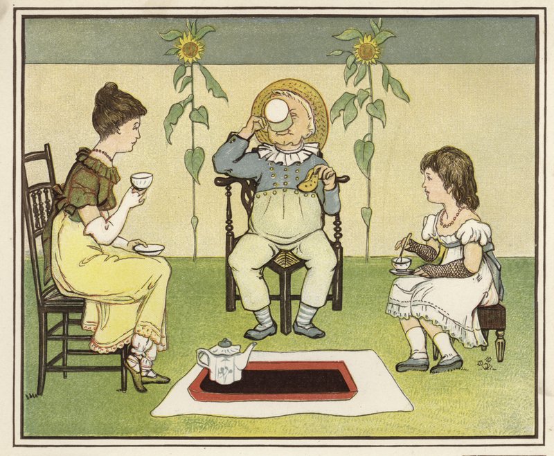 Délutáni tea (színes litográfia) alkotó: English School