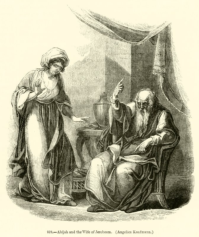 Ahijah és Jeroboam felesége, Angelica Kaufmann (metszet) alkotó: English School
