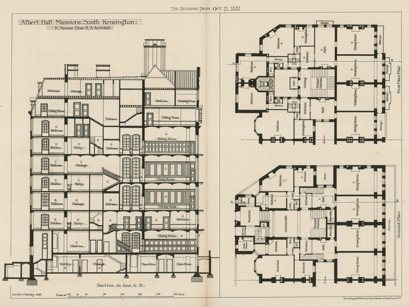 Albert Hall Mansions, South Kensington alkotó: English School