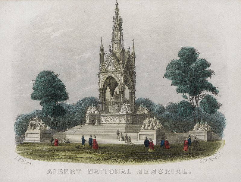 Albert Memorial, Kensington Gardens, London (színes metszet) alkotó: English School