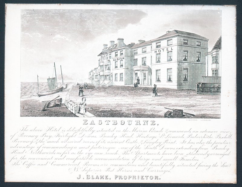Albion Hotel, a tulajdonos, J Blake kereskedelmi kártyája alkotó: English School
