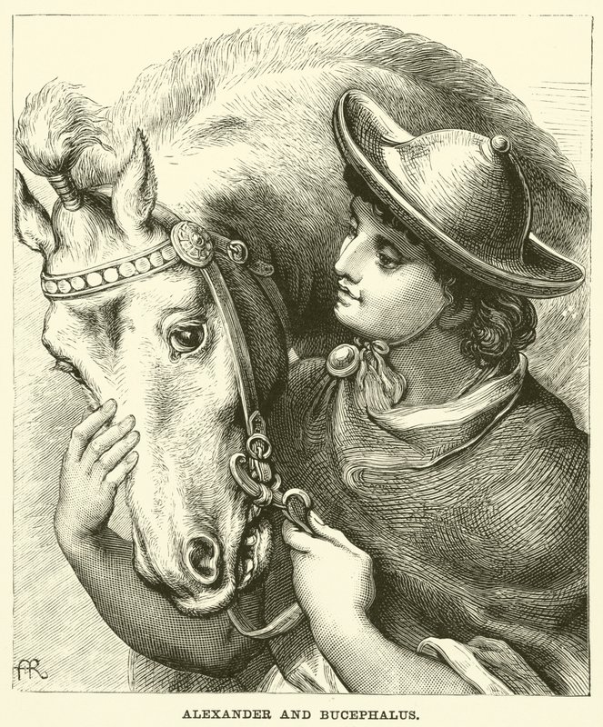 Alexander és Bucephalus (metszet) alkotó: English School