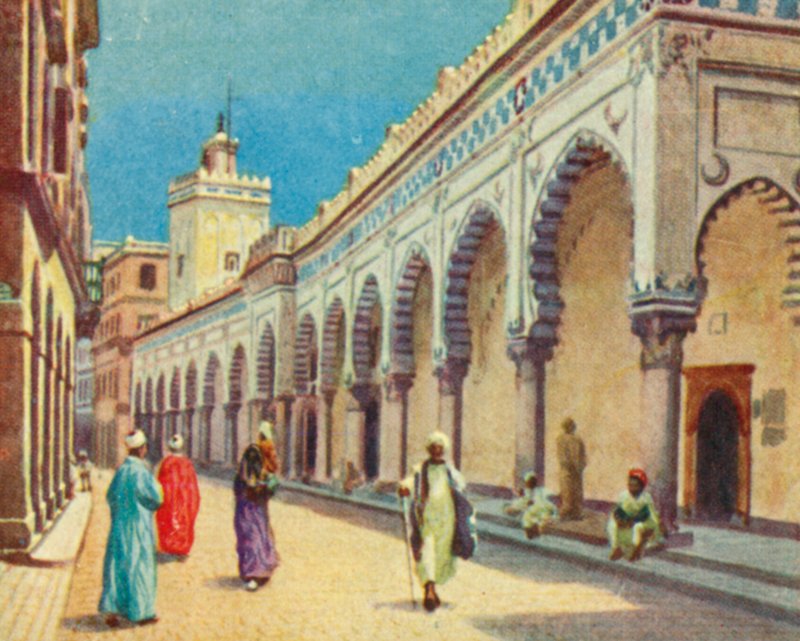 Algír, A nagymecset (színes litográfia) alkotó: English School