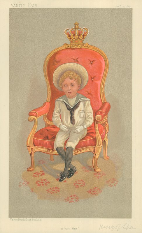 Alphonso VIII, Spanyolország királya, Született király, 1893. január 21., Vanity Fair rajzfilm alkotó: English School
