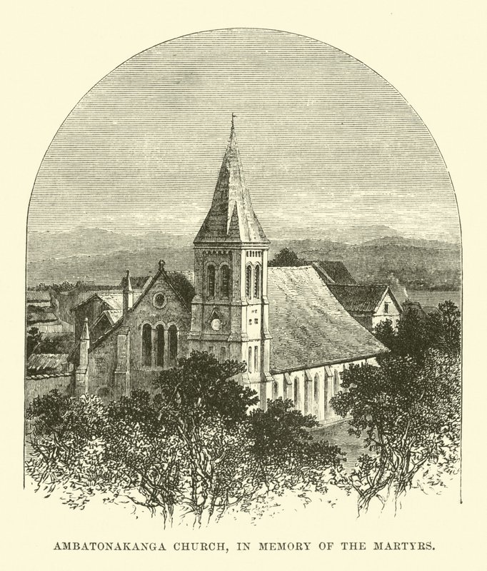 Ambatonakanga templom, a mártírok emlékére alkotó: English School
