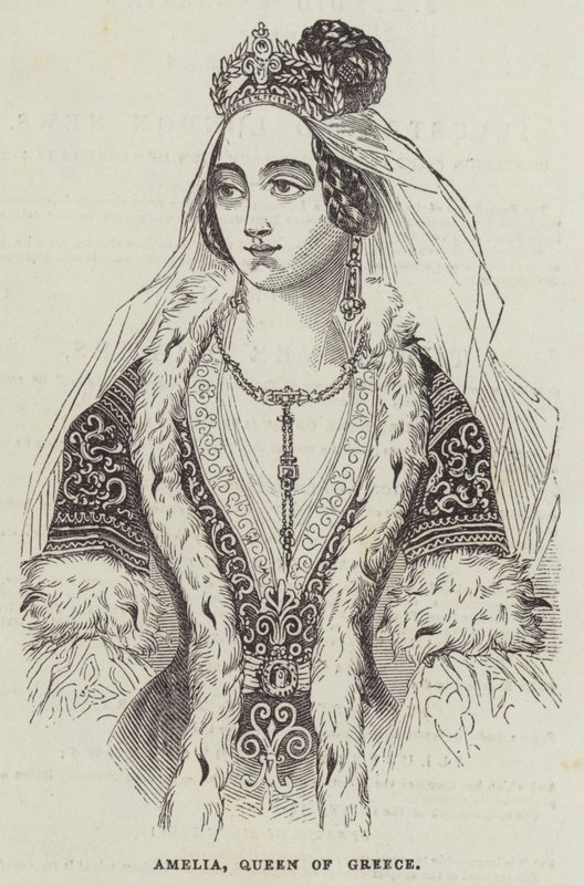 Amelia, Görögország királynője (metszet) alkotó: English School