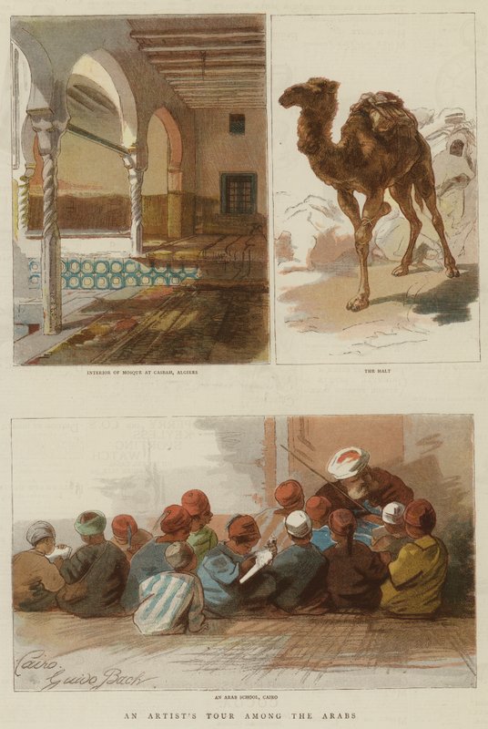 Művésztúra az arabok között (színes metszet) alkotó: English School