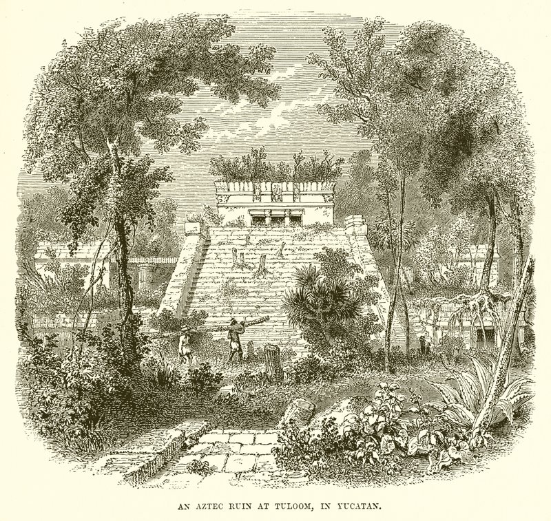 Egy azték romok Tulumban, Yucatanban alkotó: English School