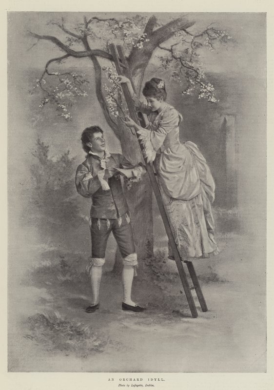 Egy gyümölcsös idill (litho) alkotó: English School