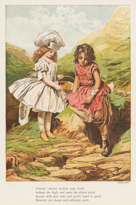 Egy jótékonysági aktus (színes litográfia) alkotó: English School