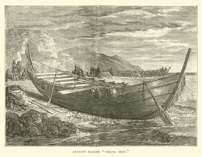 Ősi dán viking hajó alkotó: English School