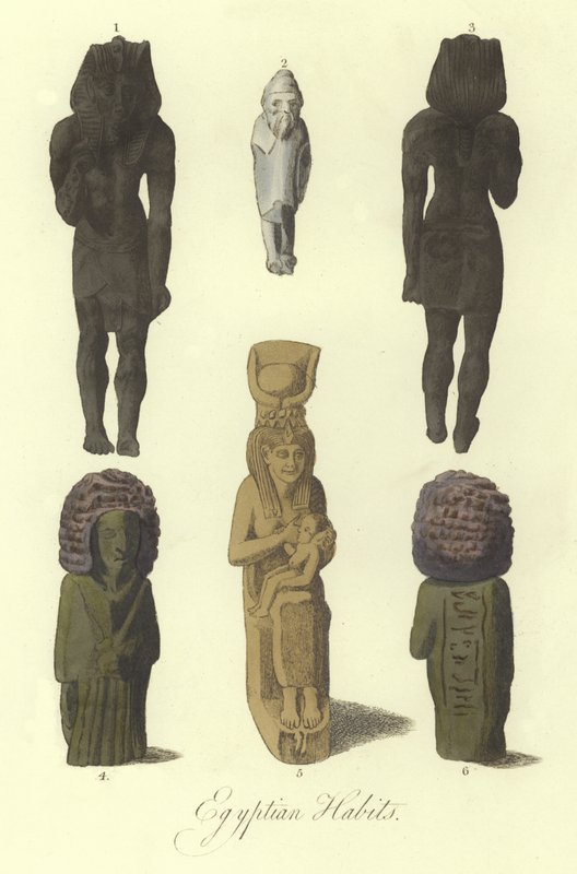 Ókori egyiptomi szobrok vagy figurák alkotó: English School