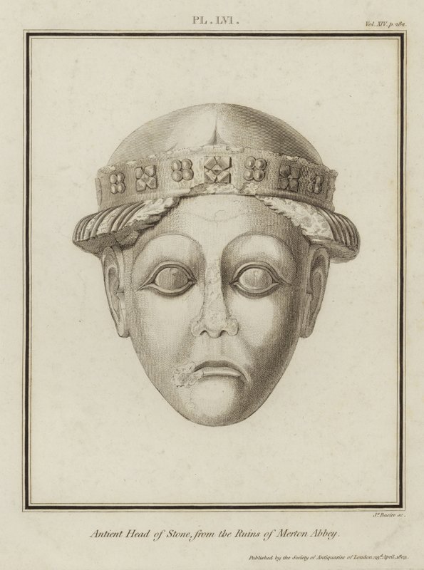 Ősi Head of Stone, a Merton Abbey romjaiból alkotó: English School