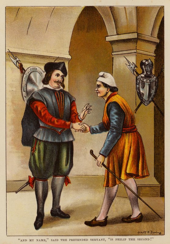 "És az én nevem - mondta az állítólagos szolga - Második Fülöp! (színes litográfia) alkotó: English School