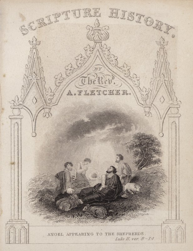Angyal megjelenik a pásztoroknak, II. Lukács, 8-14. vers (metszet) alkotó: English School