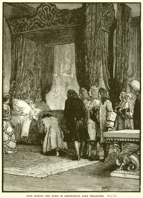 Anne Shrewsbury hercegét kincstárnokká teszi alkotó: English School