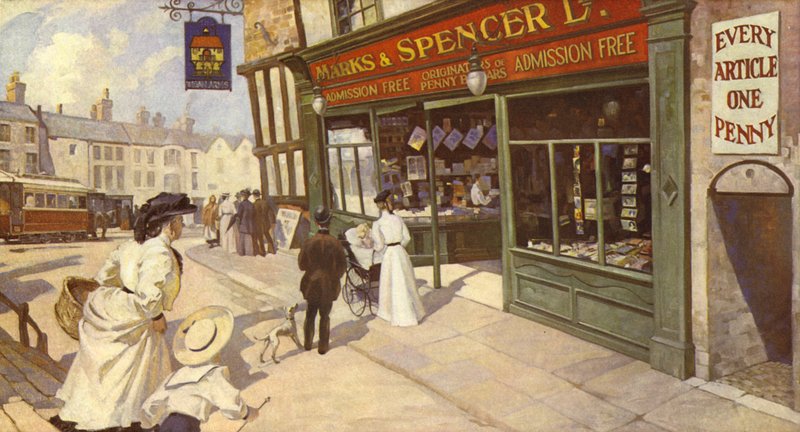 A félig nyitott kirakat másik típusa, 1900 alkotó: English School