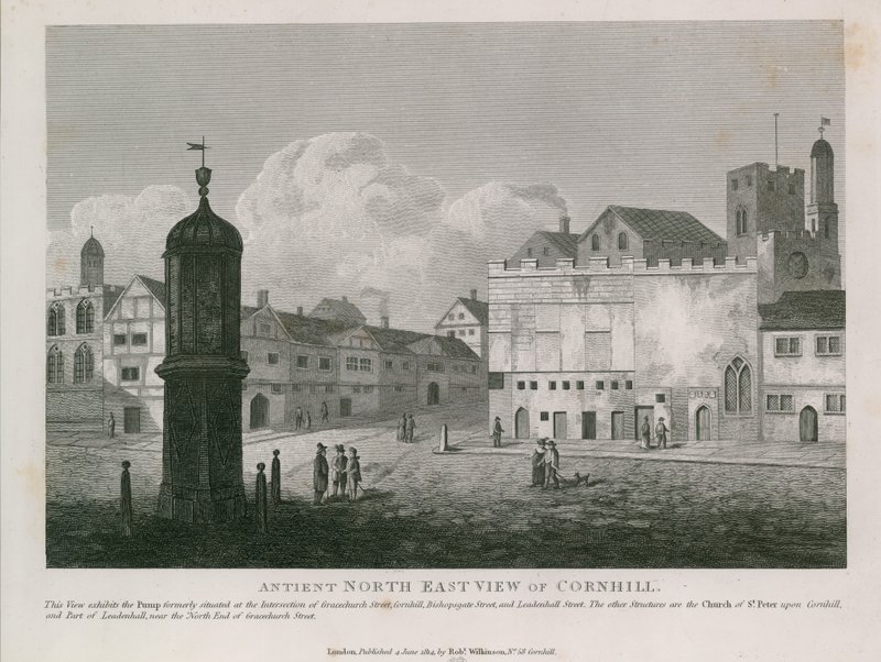 Ősi északkeleti kilátás Cornhillre alkotó: English School