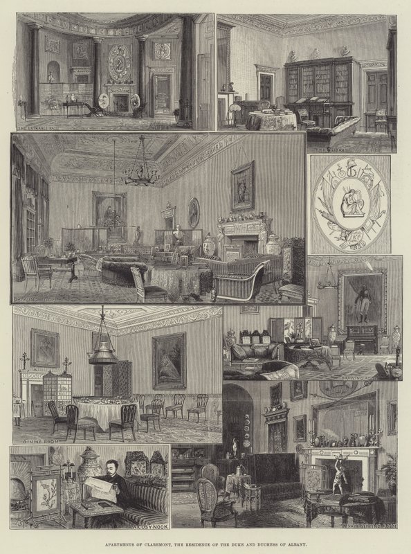 Claremont apartmanjai, Albany hercegének és hercegnőjének rezidenciája (metszet) alkotó: English School