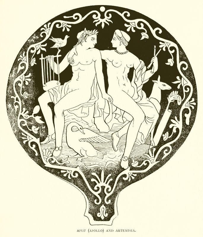 Aplu (Apollo) és Artemisia alkotó: English School