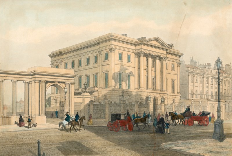 Apsley House és a Hyde Park Corner bejárata, Piccadilly, London alkotó: English School
