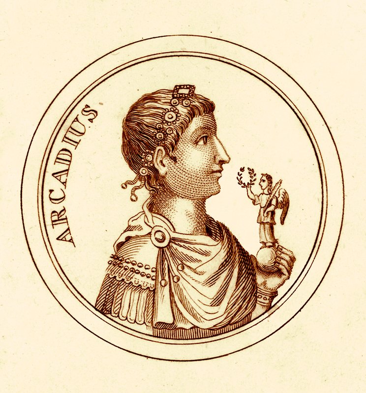 Arcadius, illusztráció a The Universal Historical Dictionary-ből, George Crabbtól, 1825-ben (digitálisan javított kép) alkotó: English School