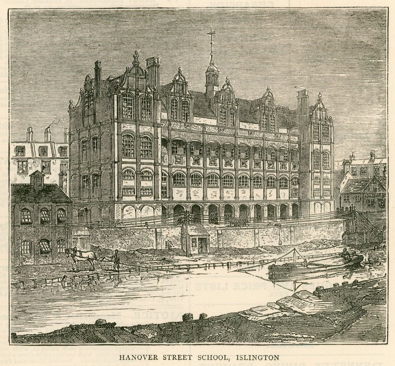 A London School Board felépítése: Hanover Street School, Islington, London alkotó: English School