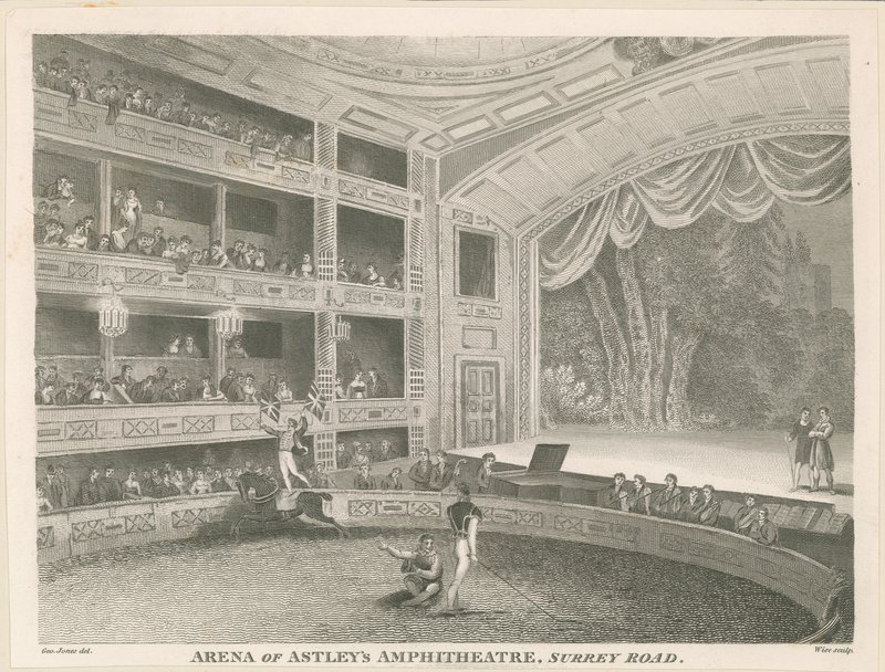 Az Astleys Amphitheatre arénája, Surrey Road alkotó: English School