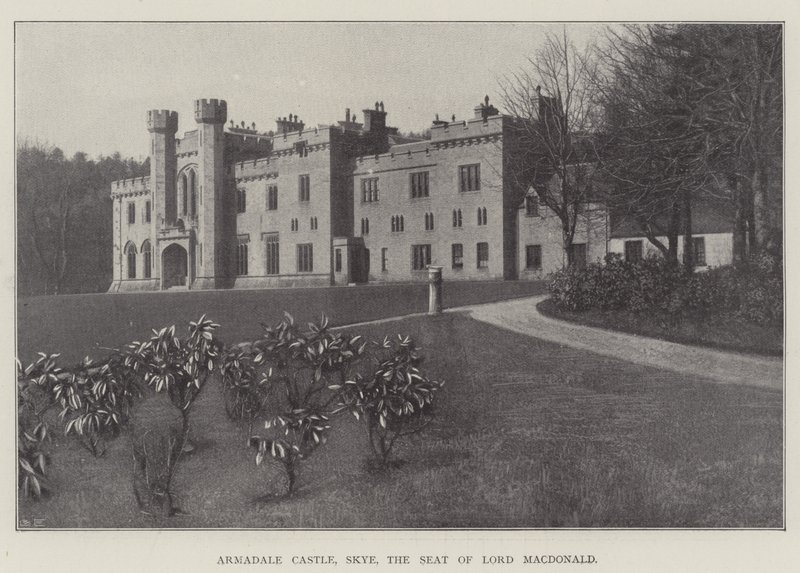 Armadale kastély, Skye, Lord Macdonald székhelye (litho) alkotó: English School