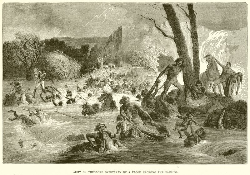 Theodore serege utolérte a Bashilón áthaladó árvíz alkotó: English School