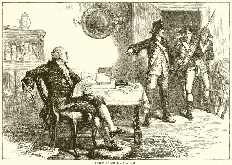 William Franklin letartóztatása alkotó: English School