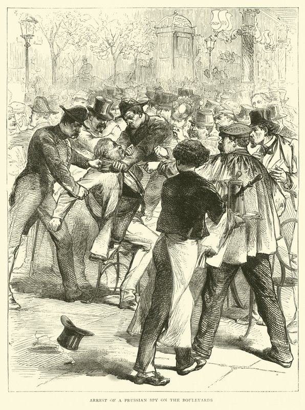Egy porosz kém letartóztatása a Boulevards-on, 1870. szeptember alkotó: English School